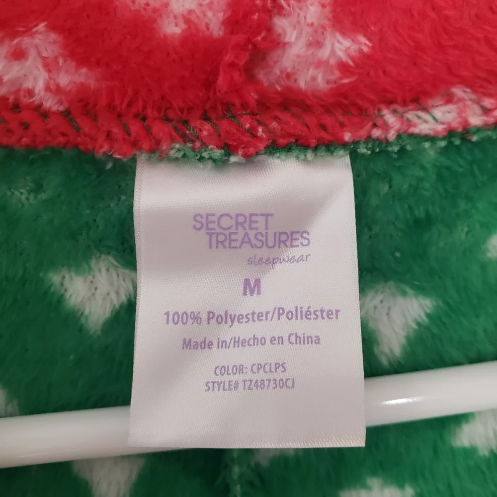 Secret Treasures Women Medium Pajamas One Piece Christmas Holiday Cozy Red Green